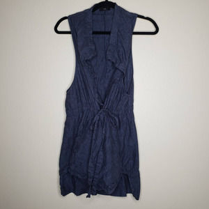 Ruti| 100% Blue Linen Wrap Top